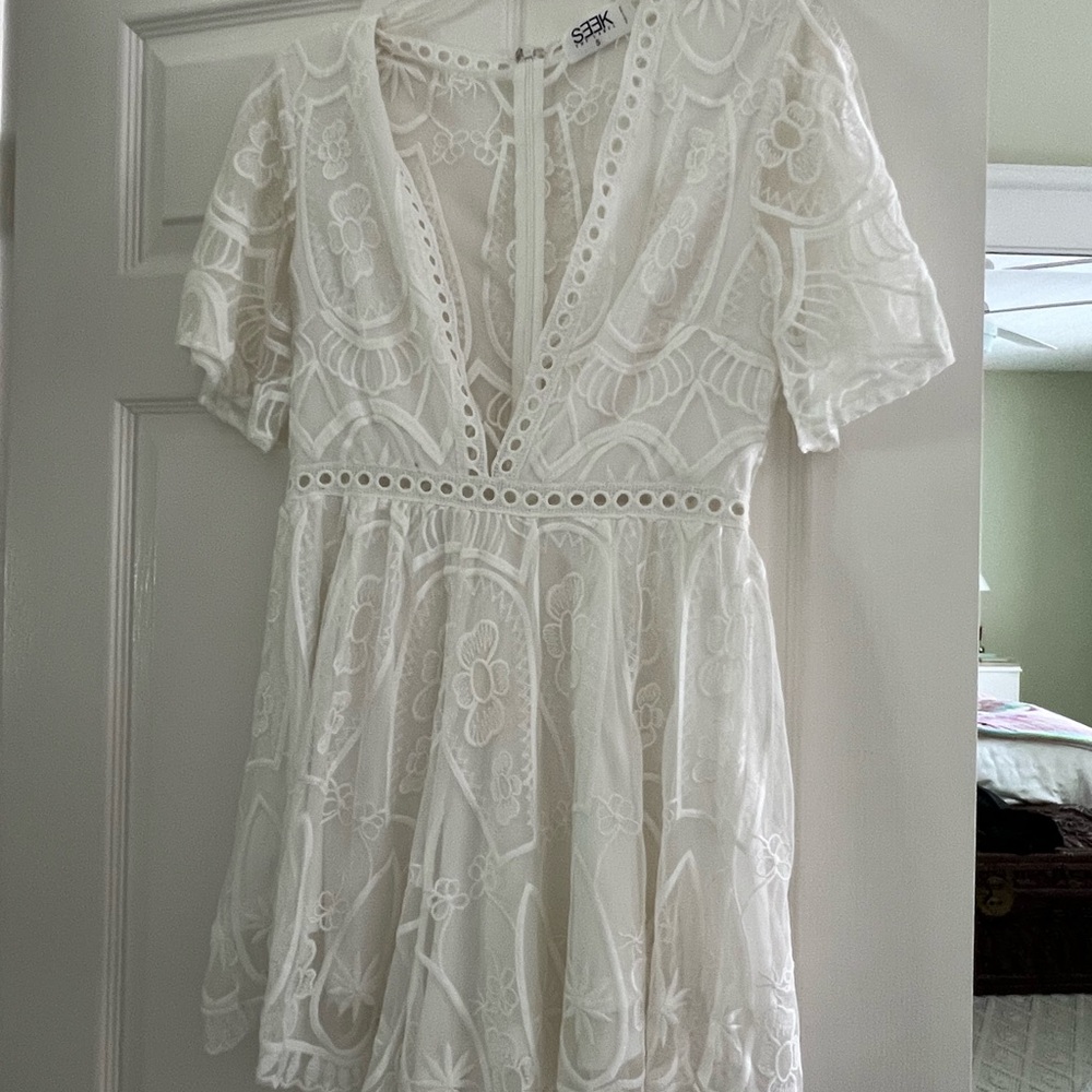 white lace romper